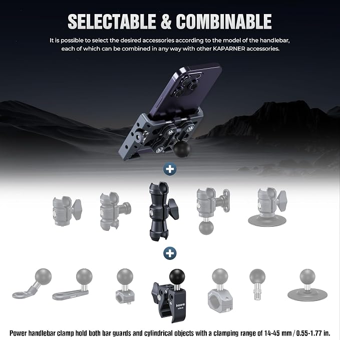 Riding Phone Holder Kit, Include Dual Socket Arm/Handlebar Strong Rod - Image 5