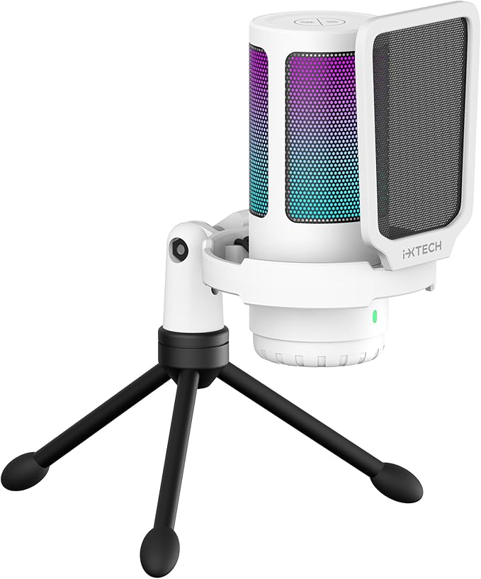 IXTECH USB Gaming Microphone for PC, RGB Condenser Microphone by I-XTECH