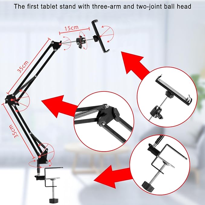Tablet Stand Phone Holder for Bed, iPad Holder for Desk, Compatible - Image 7