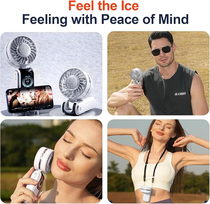 Blows Cold Air Portable Handheld Fan - Image 7