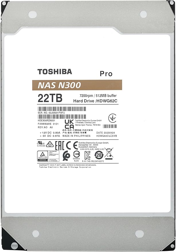 Toshiba N300 PRO 22TB Large-Sized Business NAS 3.5-Inch Internal Hard Drive - Image 6