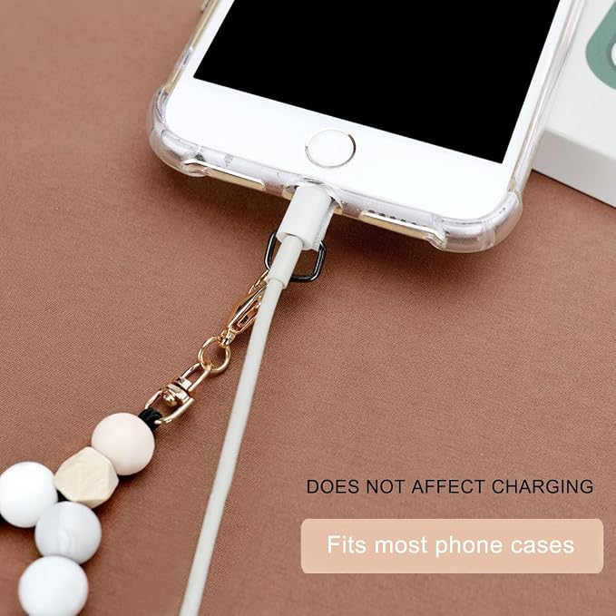 Marble Silicone Beaded Phone Wrist Strap, Cellphone Lanyard - Image 4