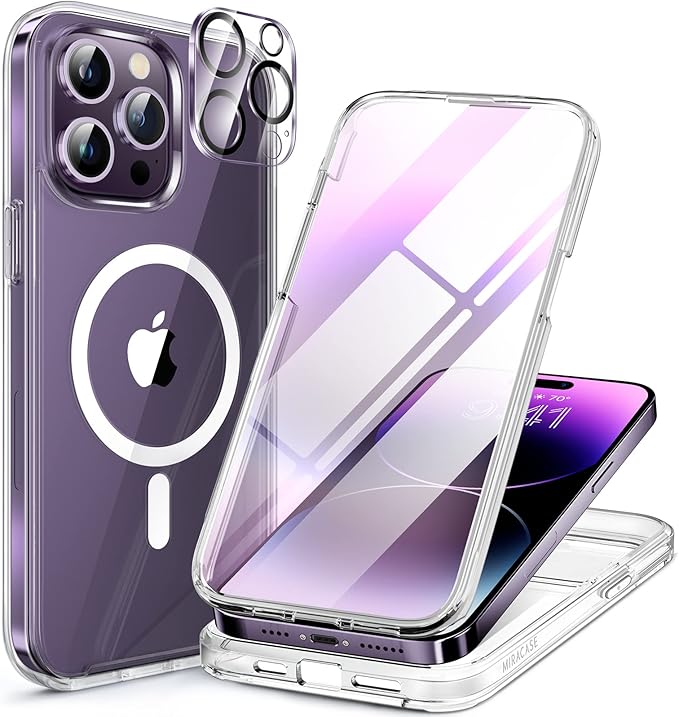 Miracase Magnetic for iPhone 14 Pro Max Case 6.7 inch, Upgrade Full-Body Clear by Miracase