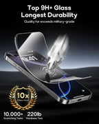 3 Pack for iPhone 16 Tempered Glass Screen Protector:9H+ Durable, Auto - Image 6