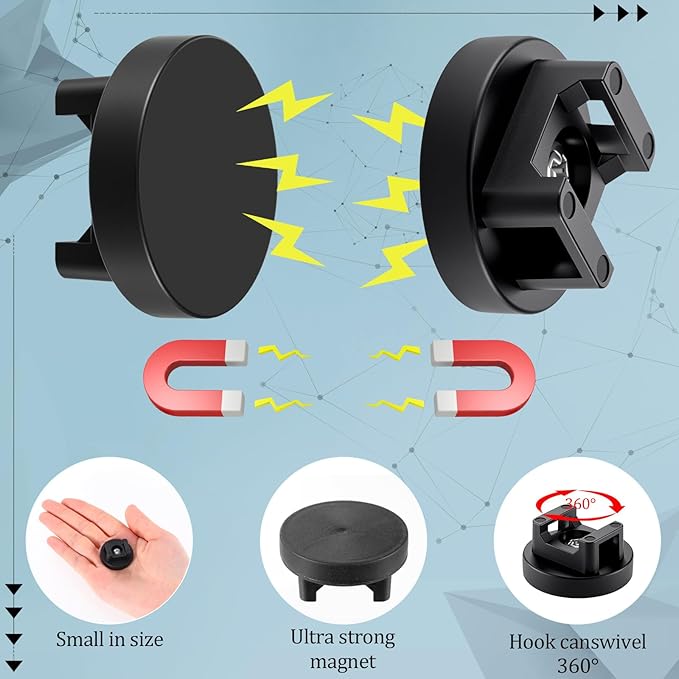 Yookeer 60 Pieces Magnetic Zip Tie Mount Multipurpose Cable Holder Magnets - Image 3
