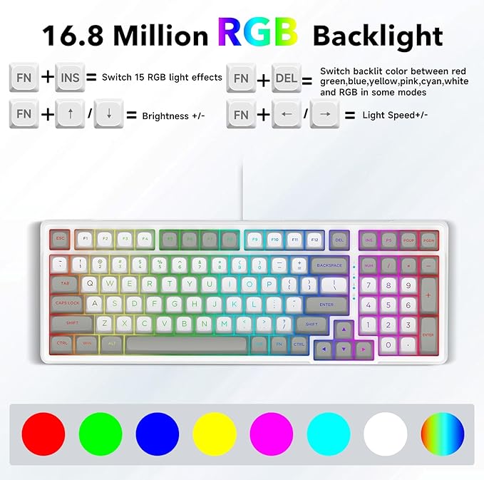 HUO JI Z-99 Wired Mechanical Keyboard, Creamy Sound, Hot Swappable Pre-lubed - Image 5