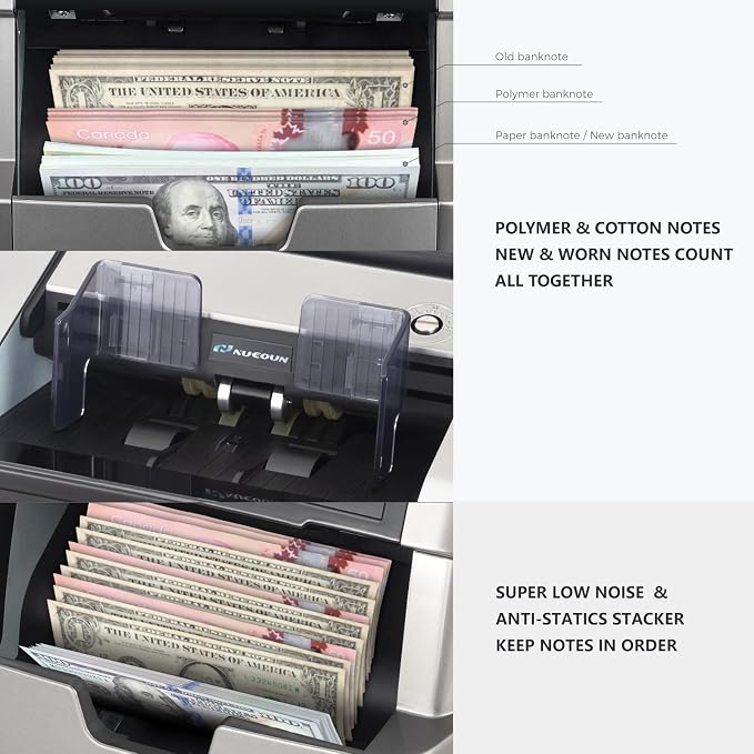 NUCOUN VC-7 Bank Grade Money Counter Machine Mixed Denomination, Value Counting - Image 6