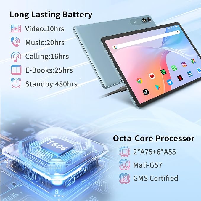 Android Tablet with Keyboard, 10 inch Android 15 tablet, 24GB RAM 128GB ROM - Image 3
