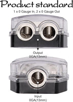 2 Way Power Distribution Block 1x 0 GA in 2X 0 GA Out Circuit Protector - Image 2