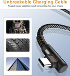 sweguard USB Type C Charger Cable Right Angle iPhone 16 Charger Nylon Braided - Image 5