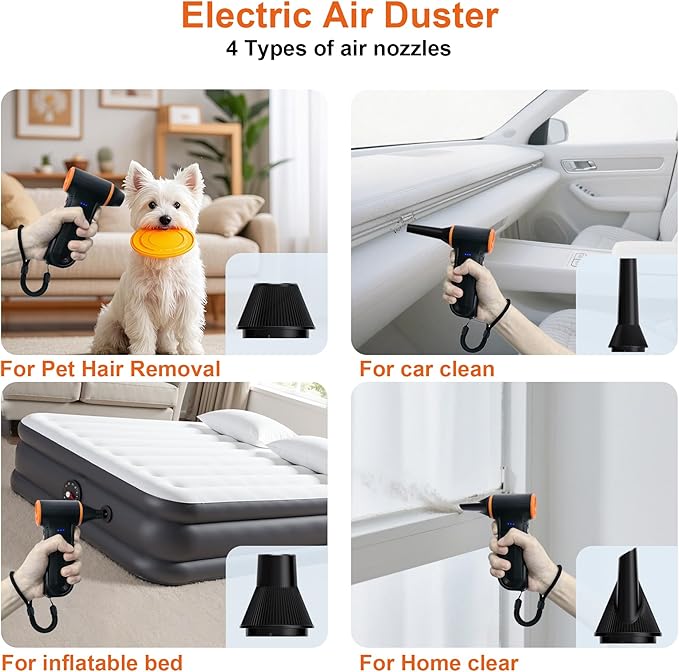 X117 Compressed Air Duster-150000RPM Super Power Electric Air Duster, 3-Gear - Image 6