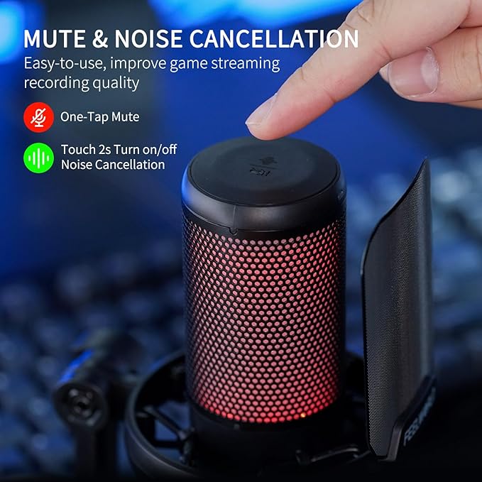 FEELWORLD VM1 Gaming PC USB Microphone Condenser Mic - Image 2