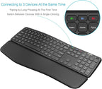 Arteck Bluetooth Keyboard Universal Wave Comfortable Keypad - Image 4