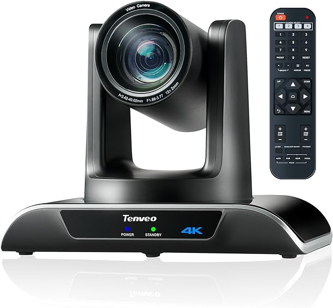 Tenveo UHD 4K PTZ Conference Room Camera 12X Optical Zoom USB3.0/HDMI Wide View by Tenveo