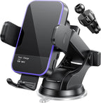 Wireless Car Charger, 【7 Colored RGB Backlit】 Mosurr 15W Auto Clamping Phone by Mosurr