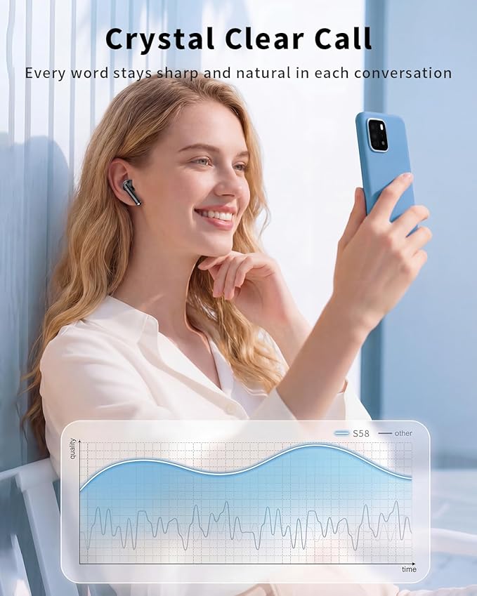 Wireless Earbuds, 2026 Bluetooth 5.4 Headphones Bass Stereo Ear Buds - Image 4