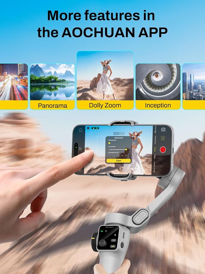 Gimbal Stabilizer for iPhone & Android, 3-Axis Phone Gimbal - Image 5