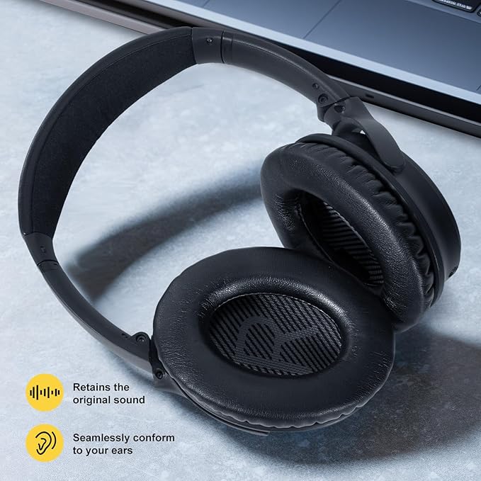 Aurivor Replacement Ear-Pads for Bose Quiet-Comfort QC 35 25 15 2 Headphones - Image 7