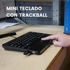 Perixx PERIBOARD-526 ES, Mini teclado USB con Cable y trackball - Image 2