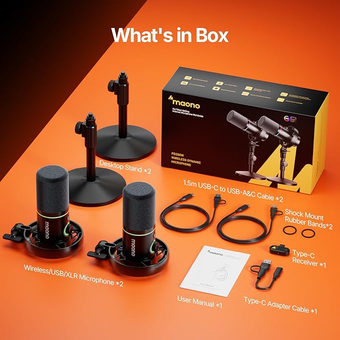 MAONO PD200W Hybrid Wireless Podcast Equipment Bundle - Image 9