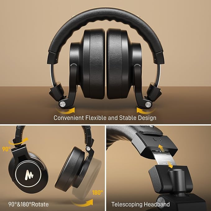 MAONO Studio Monitor Mixing DJ Headphones, 50mm Neodymium Driver Over Ear Wired - Image 8