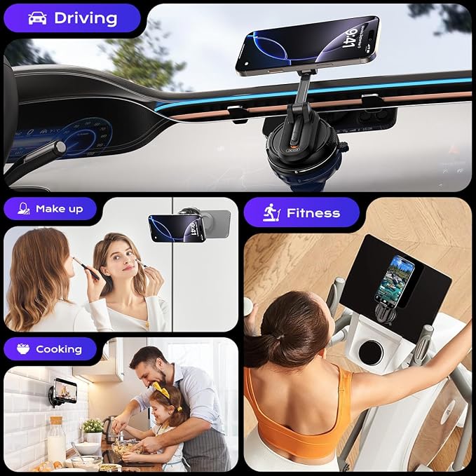Magnetic Car Phone Holder, 360° Rotation Strong Suction Car Phone Mount - Image 8