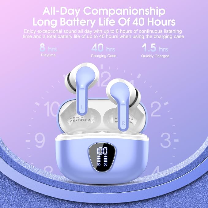 Wireless Earbuds, IP7 Waterproof in Ear Earphones, LED Display Ear buds - Image 5