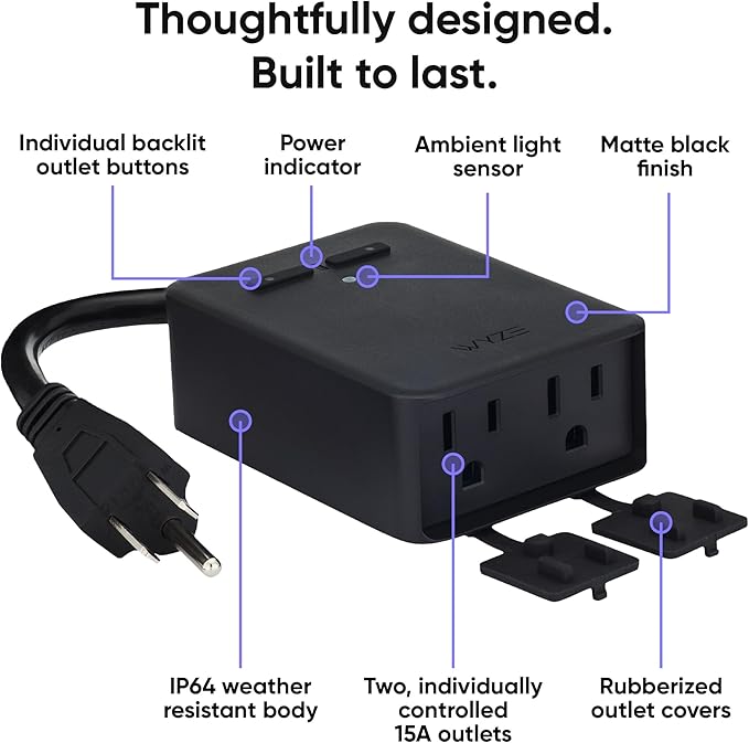 Wyze Plug Outdoor, Dual Outlets Energy Monitoring, 2.4GHz WiFi Smart Plug - Image 7