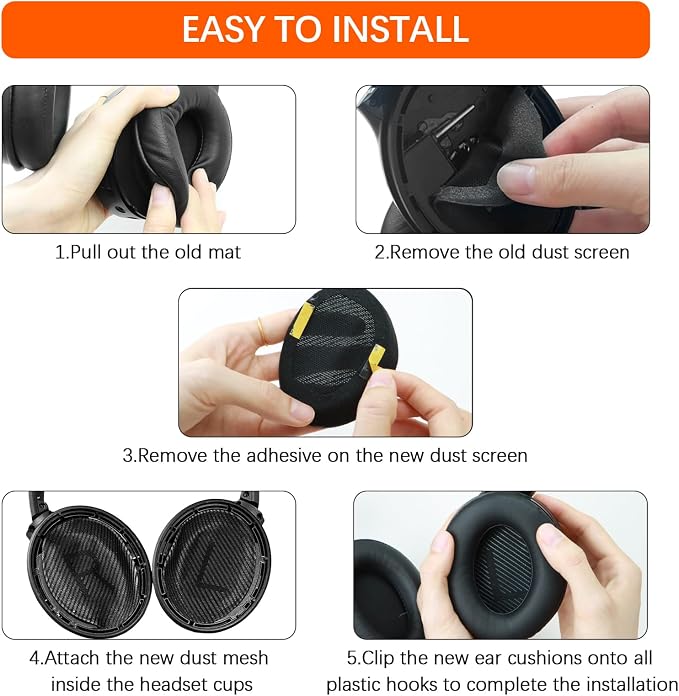 Replacement Ear Pads for Bose QC45/35/25/15/QC2/Ae2/Ae2W/Sound Link/Sound True - Image 6