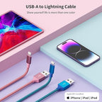 iPhone Charger, Charging Cable 4 Pack MFi Certified Nylon Braided USB to iPhone - Image 5