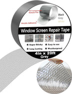 wohohoho Window Screen Repair Tape, 4 in X 20 FT Grey Screen Patch Repair Kit - Image 2