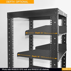 RIVECO 2 PCS 2U Rack Shelves 14 Inch Depth, Rack Mount Vented Cantilevers - Image 4