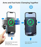 Wireless Car Charger, MOKPR 15W Fast Charging Auto-Clamping Phone Mount Air - Image 3