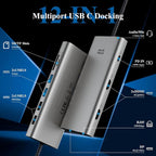 USB C Docking Station, Minthouz 12-in-1 Laptop Docking Station Dual Monitor - Image 2