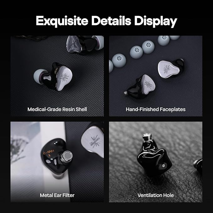 Linsoul Kiwi Ears KE4 in Ear Monitor, 2DD+2BA Hybrid Earphone, Gaming Earbuds - Image 4