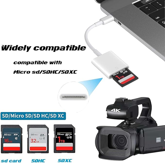 iPhone 16 SD Card Reader, esbeecables USB C to SD Card Reader Trail Camera - Image 5