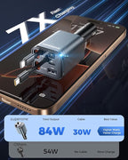 【2025 Ultra-Compact】 SUPERONE Retractable Car Charger, 5 in 1 Car Phone Charger - Image 2