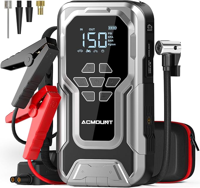 Jump Starter with Air Compressor, 6000A Car Battery Jump Starter, 150PSI Tire by Acmount
