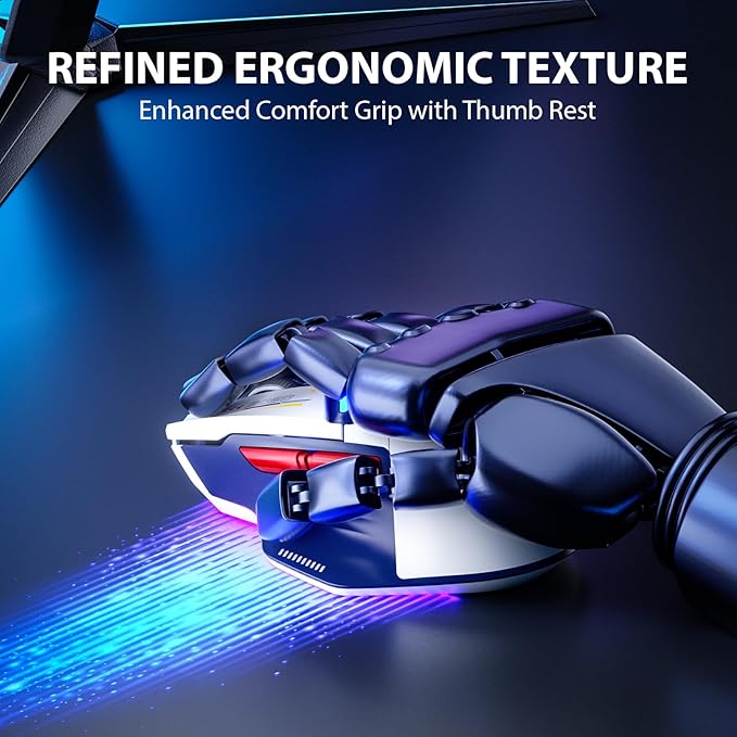 INPHIC IN9 Wireless Gaming Mouse, True Tri-Mode Bluetooth/Type-C Wired/2.4G - Image 8