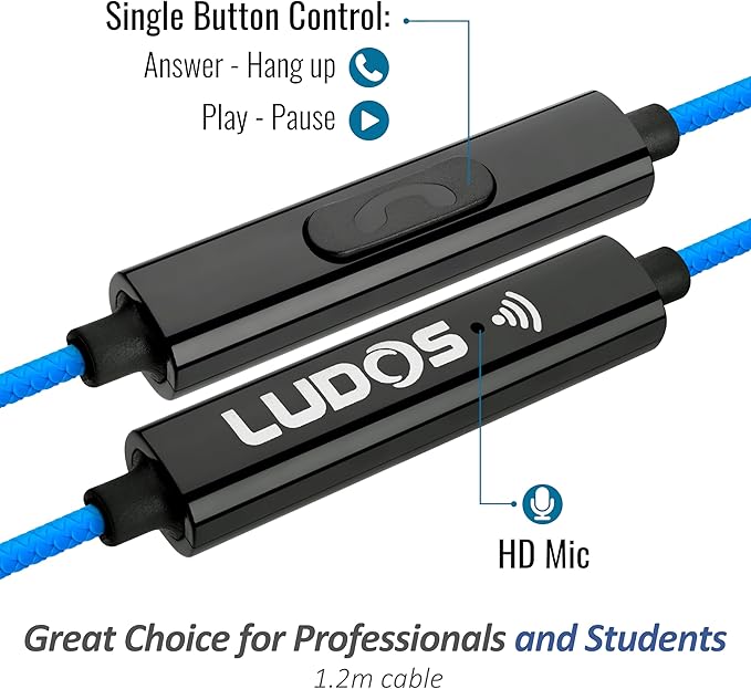 LUDOS Clamor Wired Earbuds in-Ear Headphones, 5 Years Warranty, Earphones - Image 2