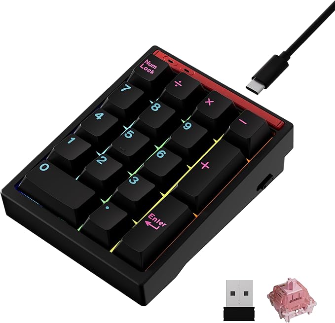 BOYI Y17 Aluminum Mechanical Numpad, Wireless RGB Numeric Keypad, Quick Release - Image 9