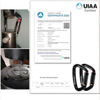 FresKaro UIAA Certified 25KN Auto Locking Climbing Carabiner Clips, Twist Lock - Image 4