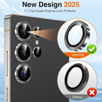 YWXTW S25 Ultra Camera Lens Cover, 9H Tempered Glass Upgraded Metal Edging - Image 2