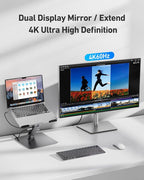 BENFEI Laptop Stand with USB C 7in1 Docking Station, HDMI 4K@60Hz, 1*SD 1*Micro - Image 4
