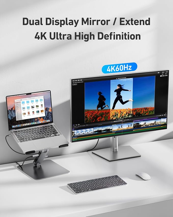 BENFEI Laptop Stand with USB C 7in1 Docking Station, HDMI 4K@60Hz, 1*SD 1*Micro - Image 4