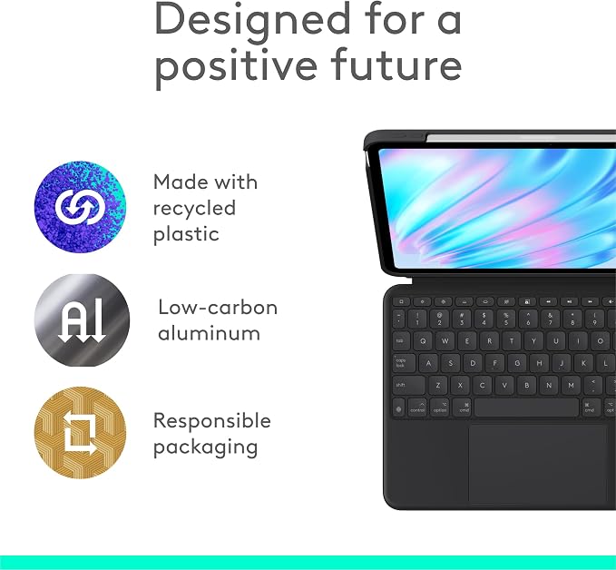 Logitech Combo Touch iPad Air 11 inch Case M2, iPad M3 & Air Keyboard Case - Image 9