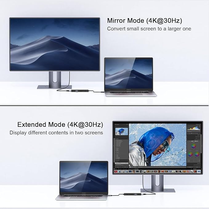 USB C Hub, QGeeM USB 4k to HDMI Adapter, 7 in 1 USB-C Dongle - Image 3