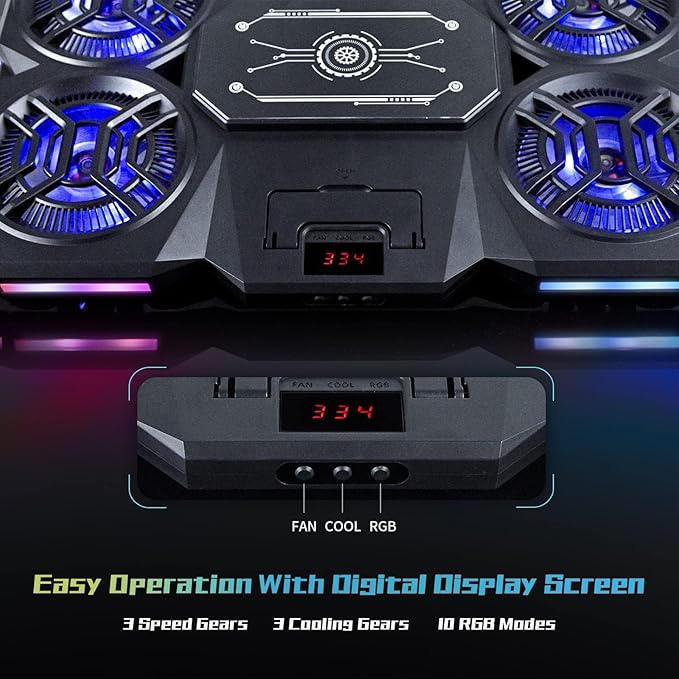 Laptop Cooling Pad with Thermoelectric Cooler and 4 Fans, Powerful Laptop Cooler - Image 7