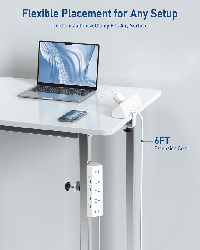 Jgstkcity 90W Desk Clamp Power Strip, 12 USB Ports, Surge Protector, ETL Listed - Image 4