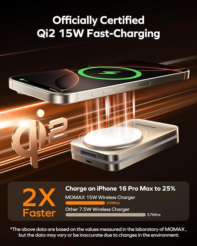 MOMAX 3-in-1 iPhone 16 Charging Station, MagSafe-Compatible Wireless Charger - Image 3